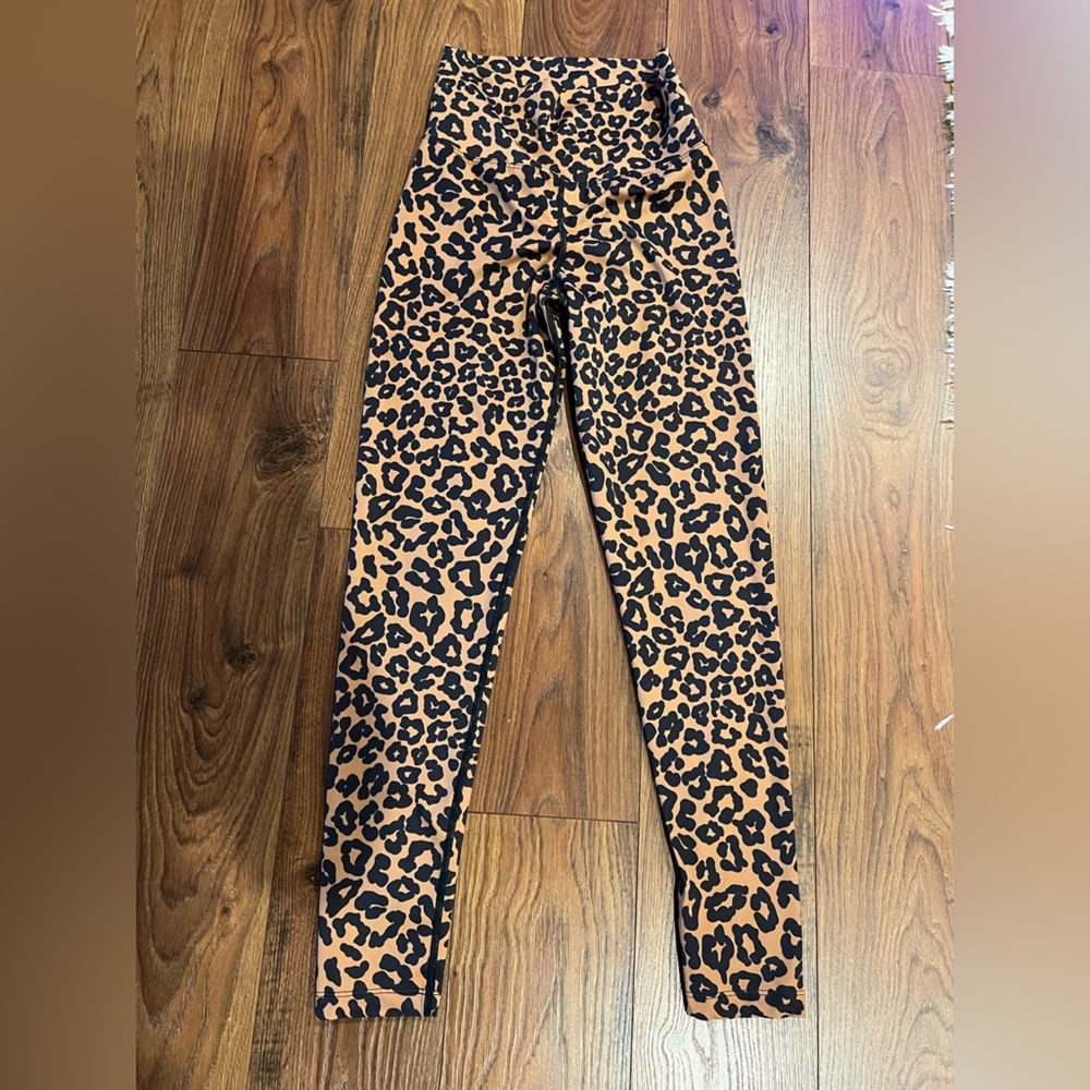 Beach Riot Tan and Black Animal Print Leggings Size M